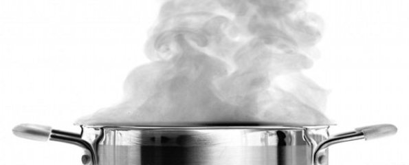 Steam escaping from AMC unit